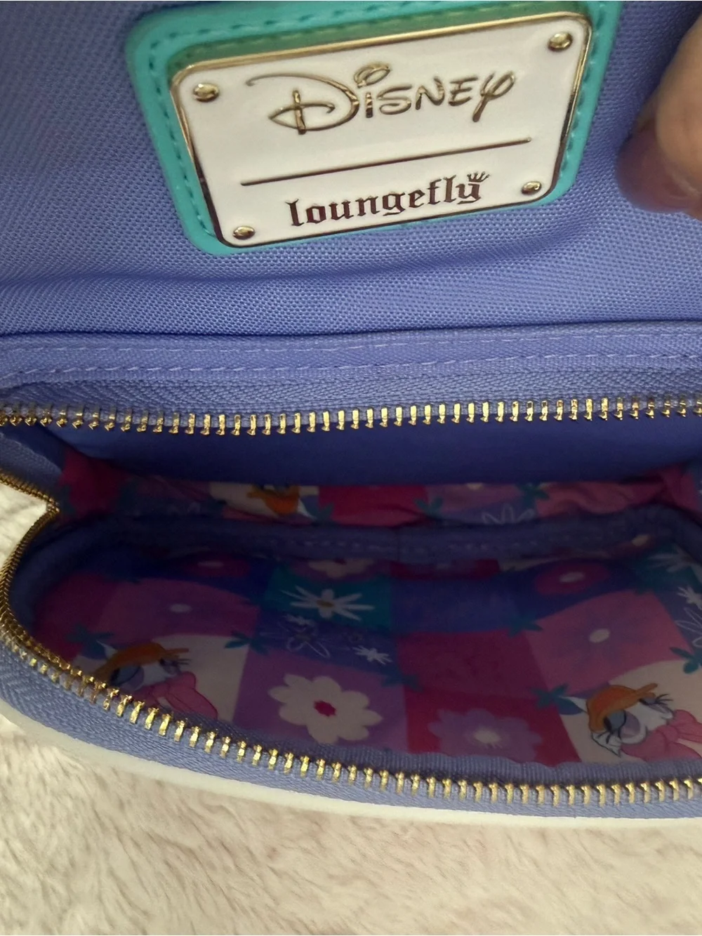 Loungefly Daisy Duck 85th Anniversary Minnie Mouse Convertible Mini Backpack